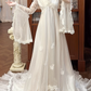 Retro Wedding Dress V-neck Pleated Tulle Wedding Dress  D3977