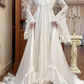 Retro Wedding Dress V-neck Pleated Tulle Wedding Dress  D3977