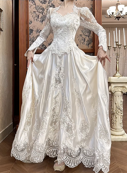 Vintage Wedding Dress Sweetheart Pleated Wedding Dress  D3978