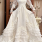 New Arrival Wedding Dress U-neck Pleated Tiered Wedding Dress  D3980