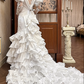 Retro Wedding Dress Sweetheart Pleated Tiered Mermaid Wedding Dress  D3981