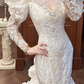 Retro Wedding Dress Sweetheart Pleated Tiered Mermaid Wedding Dress  D3981