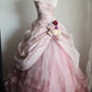 Sweet Prom Dress Light Pink Strapless Pleated Tulle Evening Dress Quinceanera Dress Ball Gown    D3984