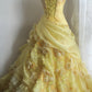 Newest Prom Dress Strapless Pleated Evening Dress Quinceanera Dress Ball Gown    D3985