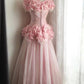 Beauty Prom Dress Crew Neck Pleated Tulle Evening Dress Gala Gown Party Dress  D3987