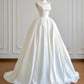 Robe de mariée beauté sans bretelles, robe de mariée plissée D3393