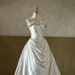 Minimalist Wedding Dress Strapless Pleated Wedding Dress  D3998