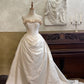 Minimalist Wedding Dress Strapless Pleated Wedding Dress  D3998