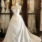 Minimalist Wedding Dress Strapless Pleated Wedding Dress  D3998