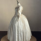 Retro Wedding Dress Crew Neck Pleated Wedding Dress  D4002