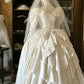 Retro Wedding Dress Crew Neck Pleated Wedding Dress   D4005