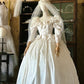 Retro Wedding Dress Crew Neck Pleated Wedding Dress   D4005