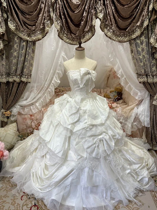 Stunning Prom Dress Strapless Pleated Evening Dress Quinceanera Dress Ball Gown    D4010