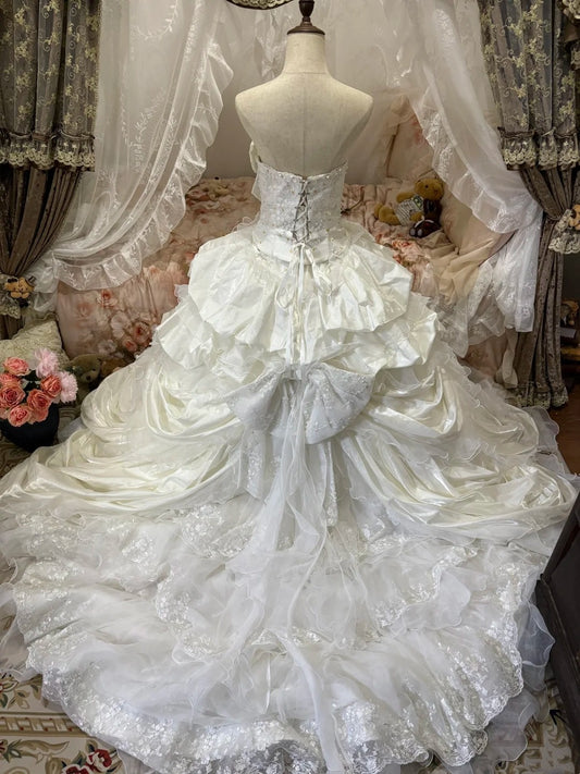 Stunning Prom Dress Strapless Pleated Evening Dress Quinceanera Dress Ball Gown    D4010