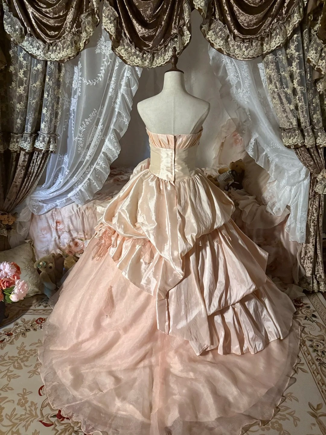 Pretty Prom Dress Strapless Pleated Evening Dress Sweet 16 Dress Ball Gown    D4013