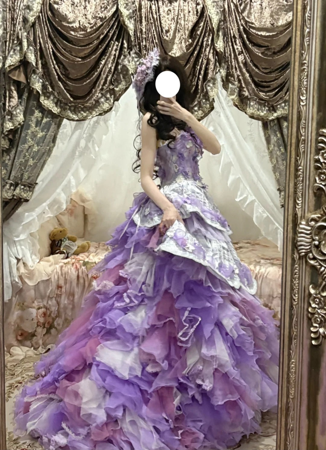 New Arrival Prom Dress Strapless Tulle Tiered Evening Dress Birthday Party Outfits Ball Gown    D4018