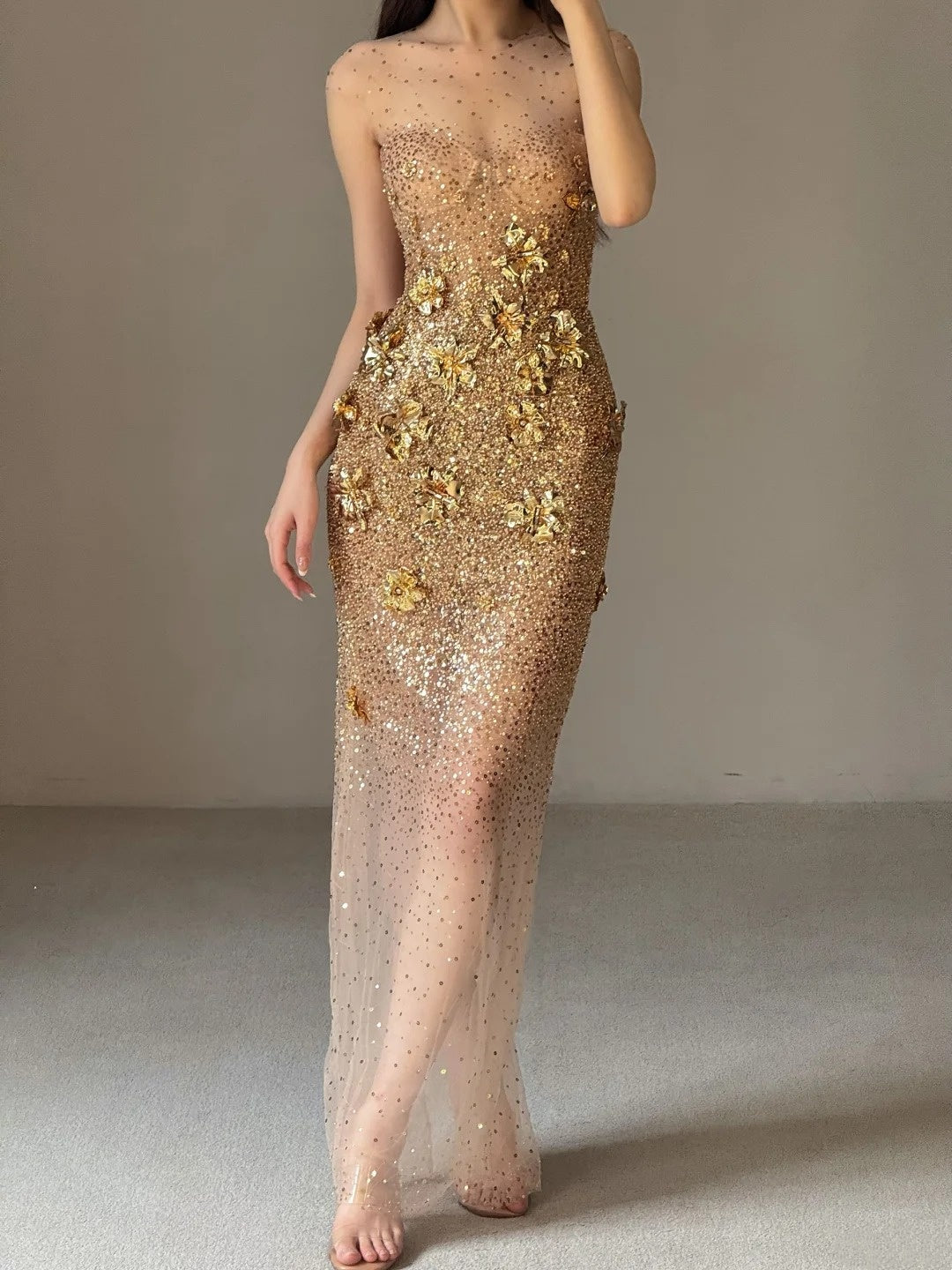 Robe de bal brillante à paillettes et col en cœur, robe de soirée sirène, robe de gala, robe de fête d'anniversaire, D3415