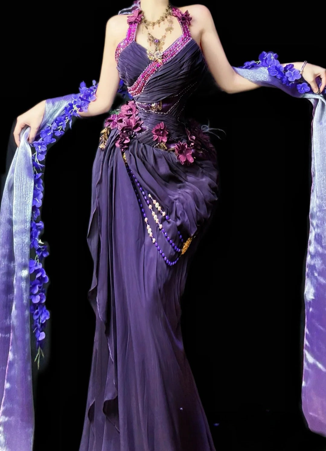 Sexy Prom Dress Halter Pleated Evening Dress Birthday Party Dress Cocktail Dress  D4025