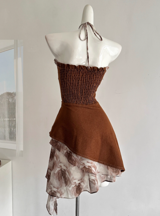 Robe longue fendue à bretelles spaghetti pour femme, tenue d'anniversaire, tenue de soirée, bord de mer, D3241