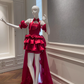New Arrival Homecoming Dress Red Spaghetti Straps Tiered Pleated Prom Dress Cocktail Dress Birthday Party Dress   D4039