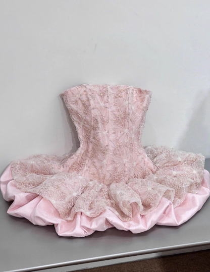 New Arrival Homecoming Dress Strapless Pleated Short Prom Dress Cocktail Dress Birthday Party Dress  D4043