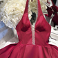 Beauty Homecoming Dress Wine Red Halter Short Prom Dress Cocktail Dress Birthday Party Outfits  D4048