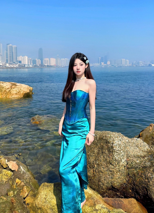 Robe de bal brillante à paillettes et col en cœur, robe de soirée sirène, robe de gala, robe de fête d'anniversaire, D3415