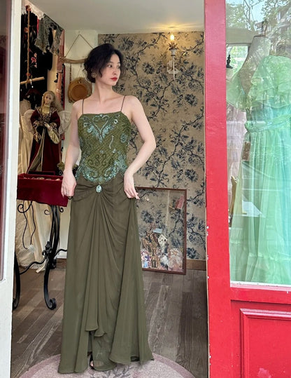 Robe de bal brillante à paillettes et col en cœur, robe de soirée sirène, robe de gala, robe de fête d'anniversaire, D3415