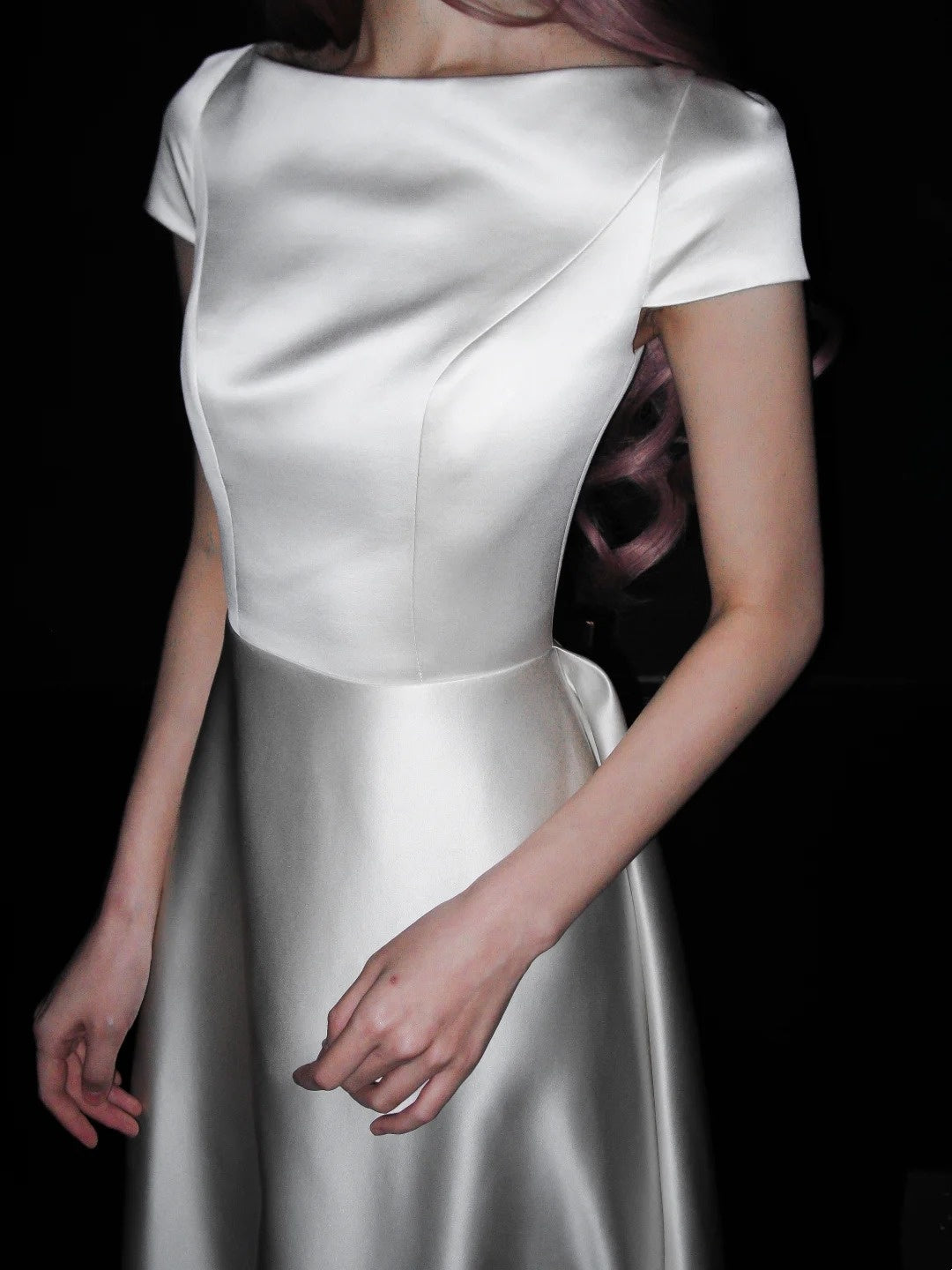 Robe de mariée beauté A-Line, décolleté en cœur, plissée, D3302