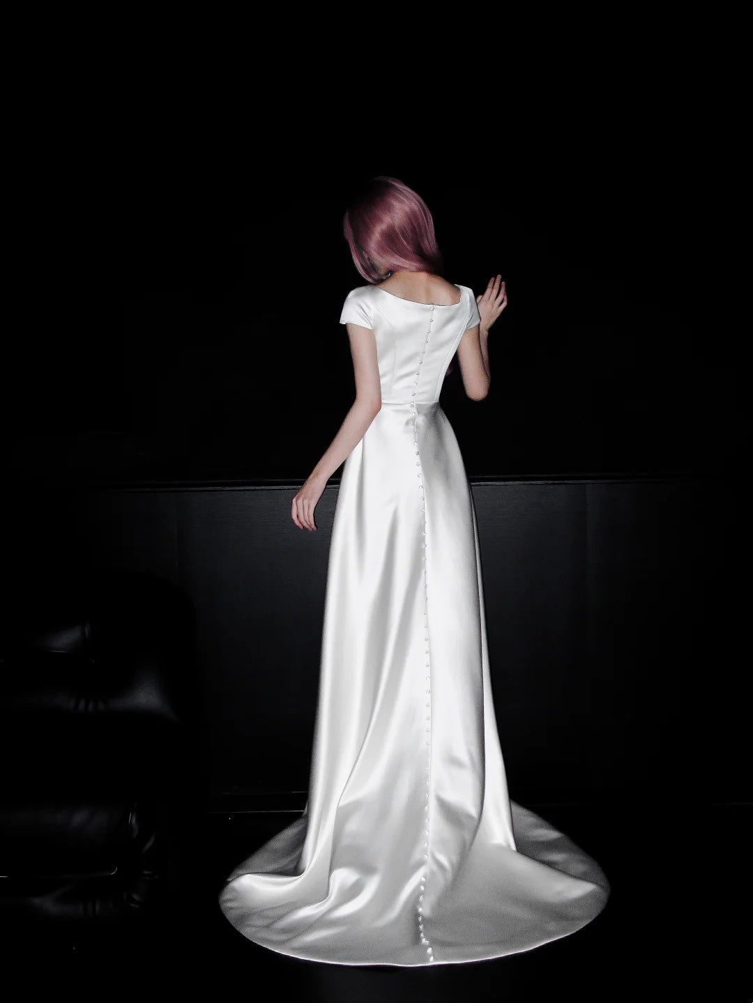Robe de mariée beauté A-Line, décolleté en cœur, plissée, D3302