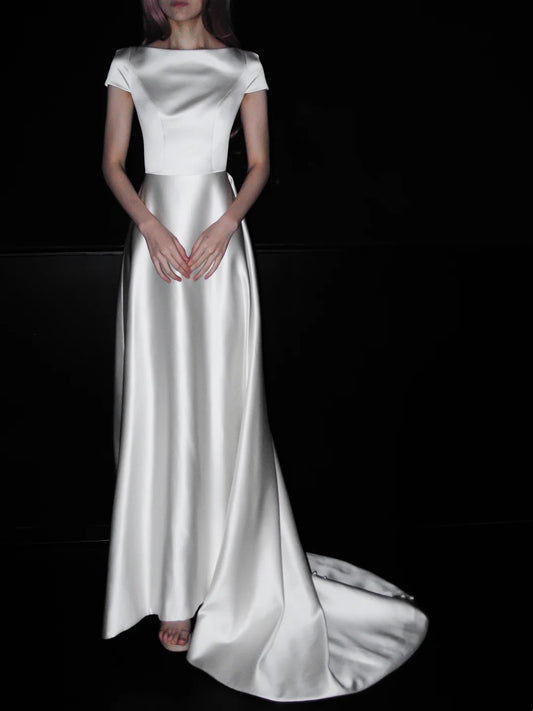 Robe de mariée beauté A-Line, décolleté en cœur, plissée, D3302