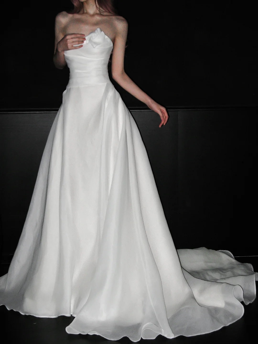 Robe de mariée beauté A-Line, décolleté en cœur, plissée, D3302