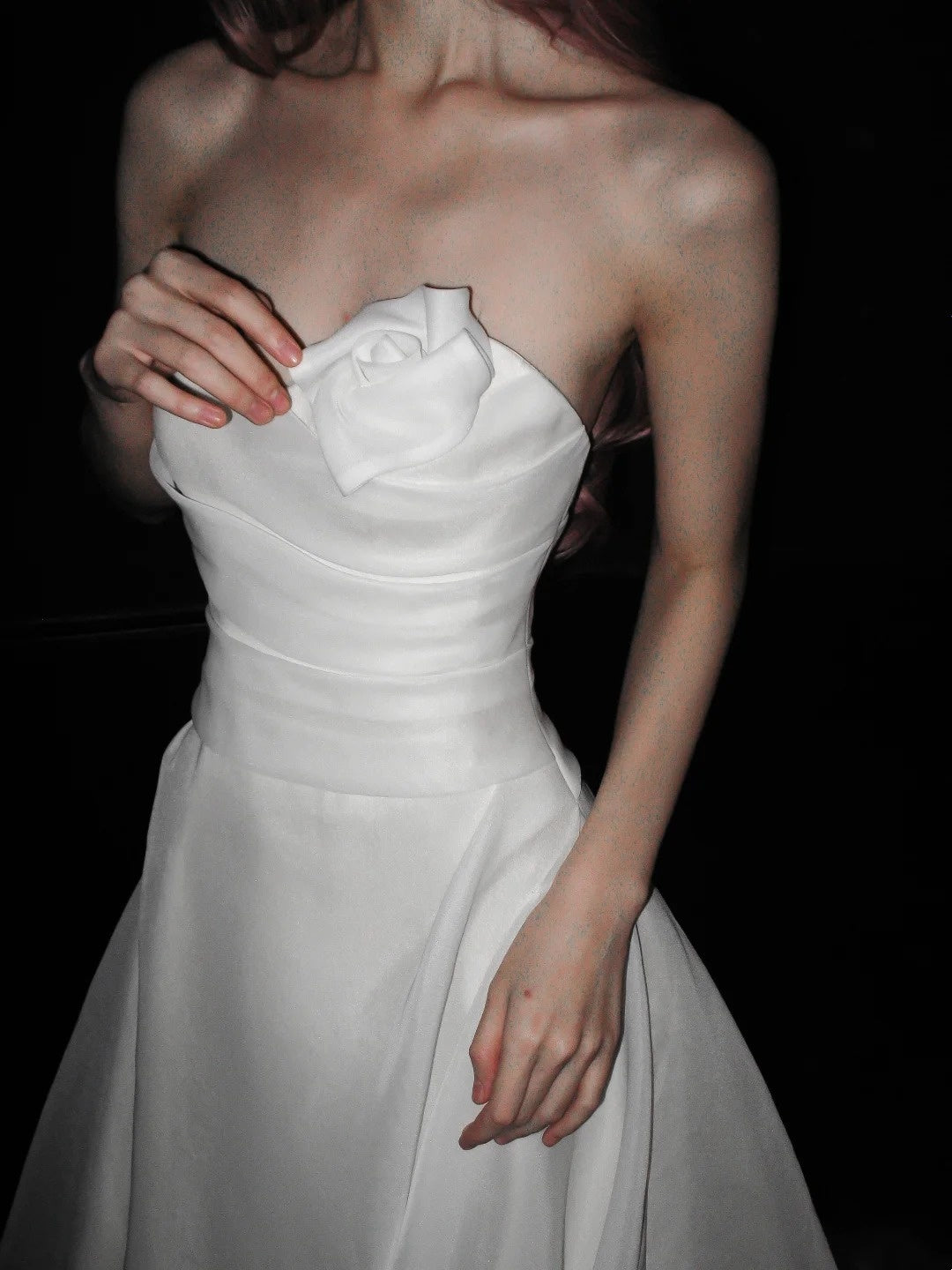 Robe de mariée beauté A-Line, décolleté en cœur, plissée, D3302