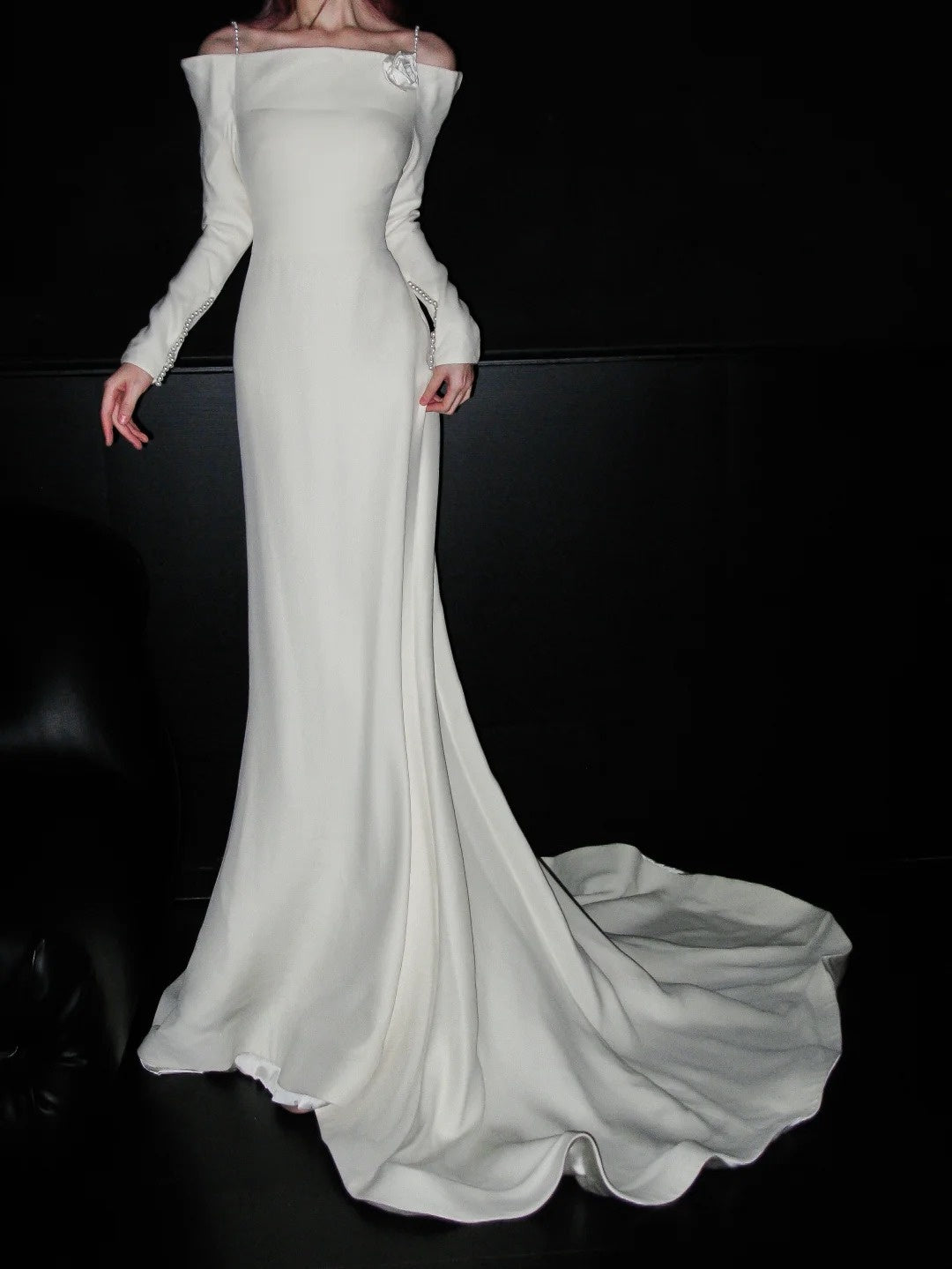 Robe de mariée beauté A-Line, décolleté en cœur, plissée, D3302