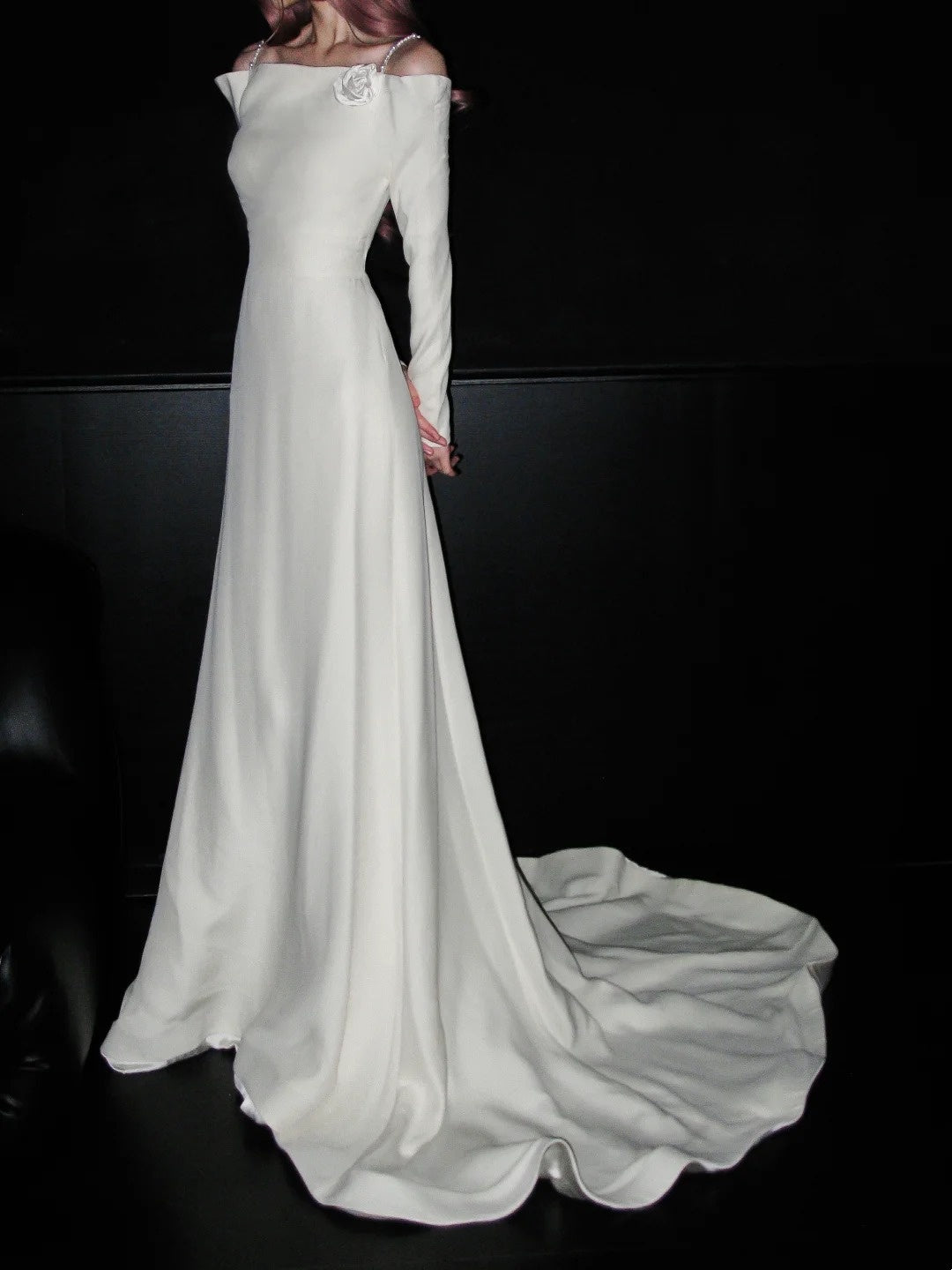 Robe de mariée beauté A-Line, décolleté en cœur, plissée, D3302
