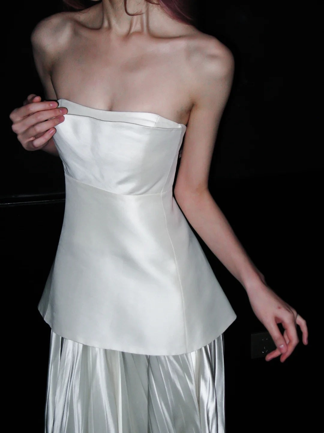 Elegant Wedding Dress Strapless Pleated Wedding Dress    D4076