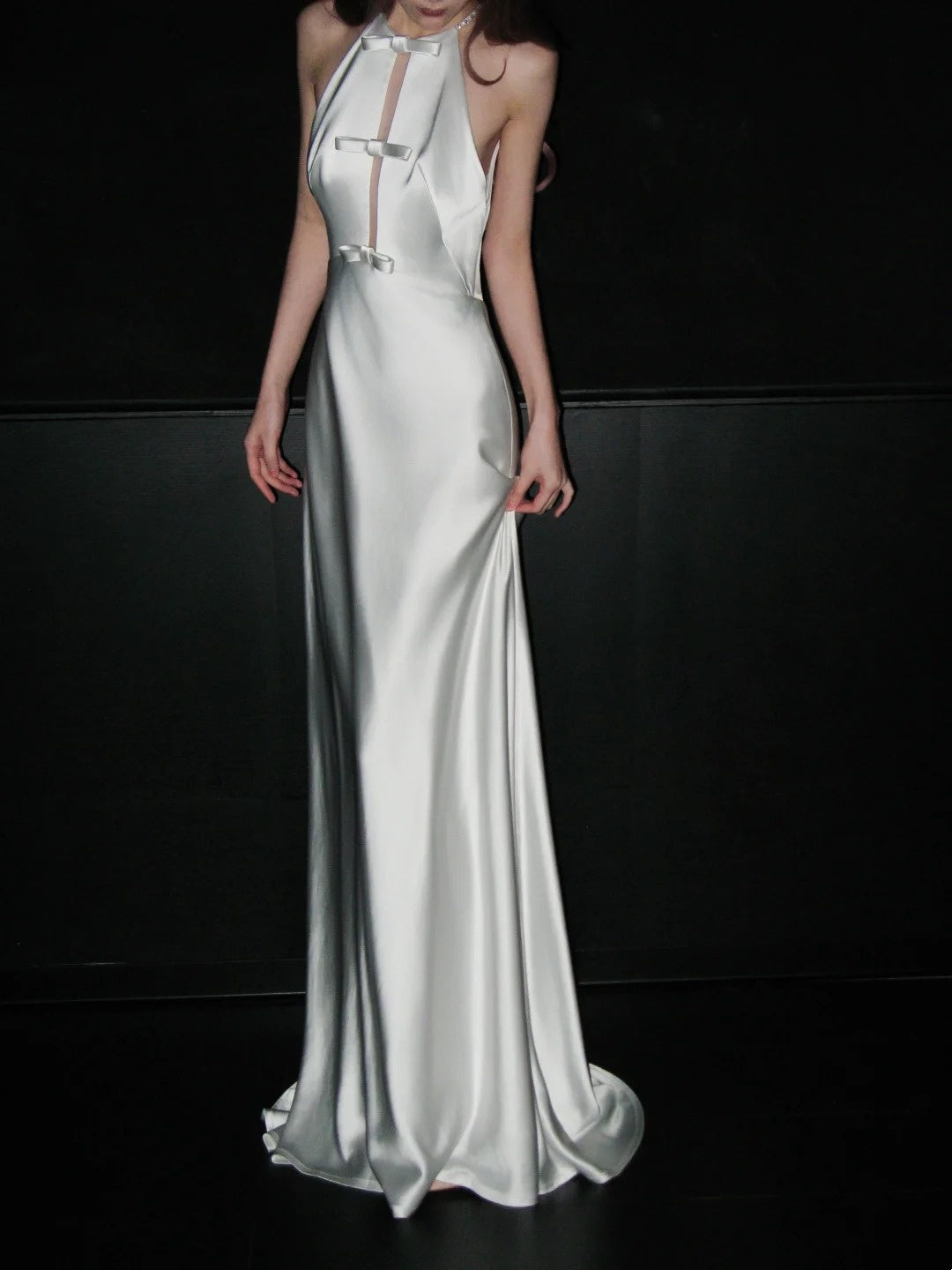 Pretty Wedding Dress Halter Bowknot Wedding Dress    D4077