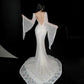 New Arrival Wedding Dress Crew Neck Backless Mermaid Wedding Dress   D4080