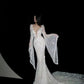 New Arrival Wedding Dress Crew Neck Backless Mermaid Wedding Dress   D4080