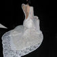 New Arrival Wedding Dress Crew Neck Backless Mermaid Wedding Dress   D4080
