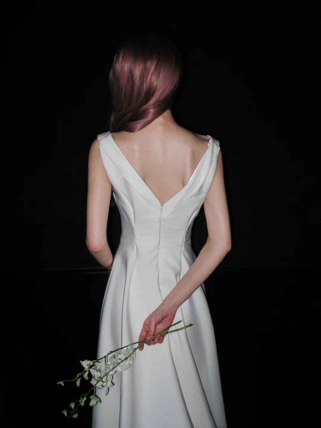 Minimalist Wedding Dress Sweetheart Pleated Wedding Dress   D4081