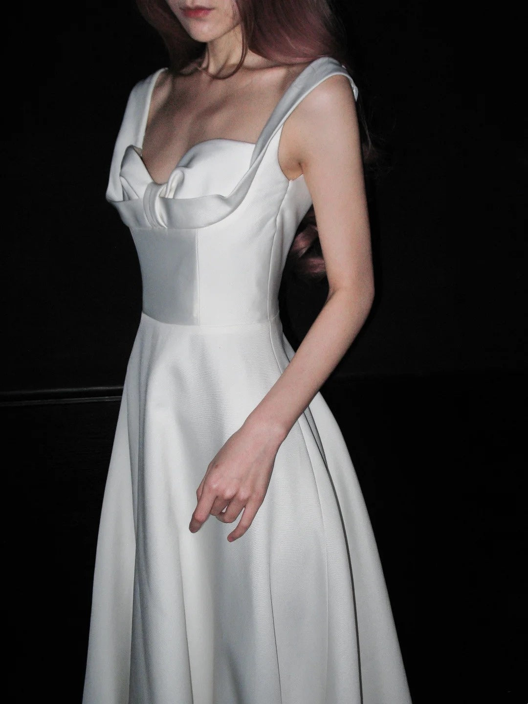 Minimalist Wedding Dress Sweetheart Pleated Wedding Dress   D4081