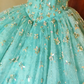Sweet Prom Dress Crew Neck Tulle Pleated Ball Gown Evening Dress Sweet 16 Dress Birthday Party Outfits   D4085