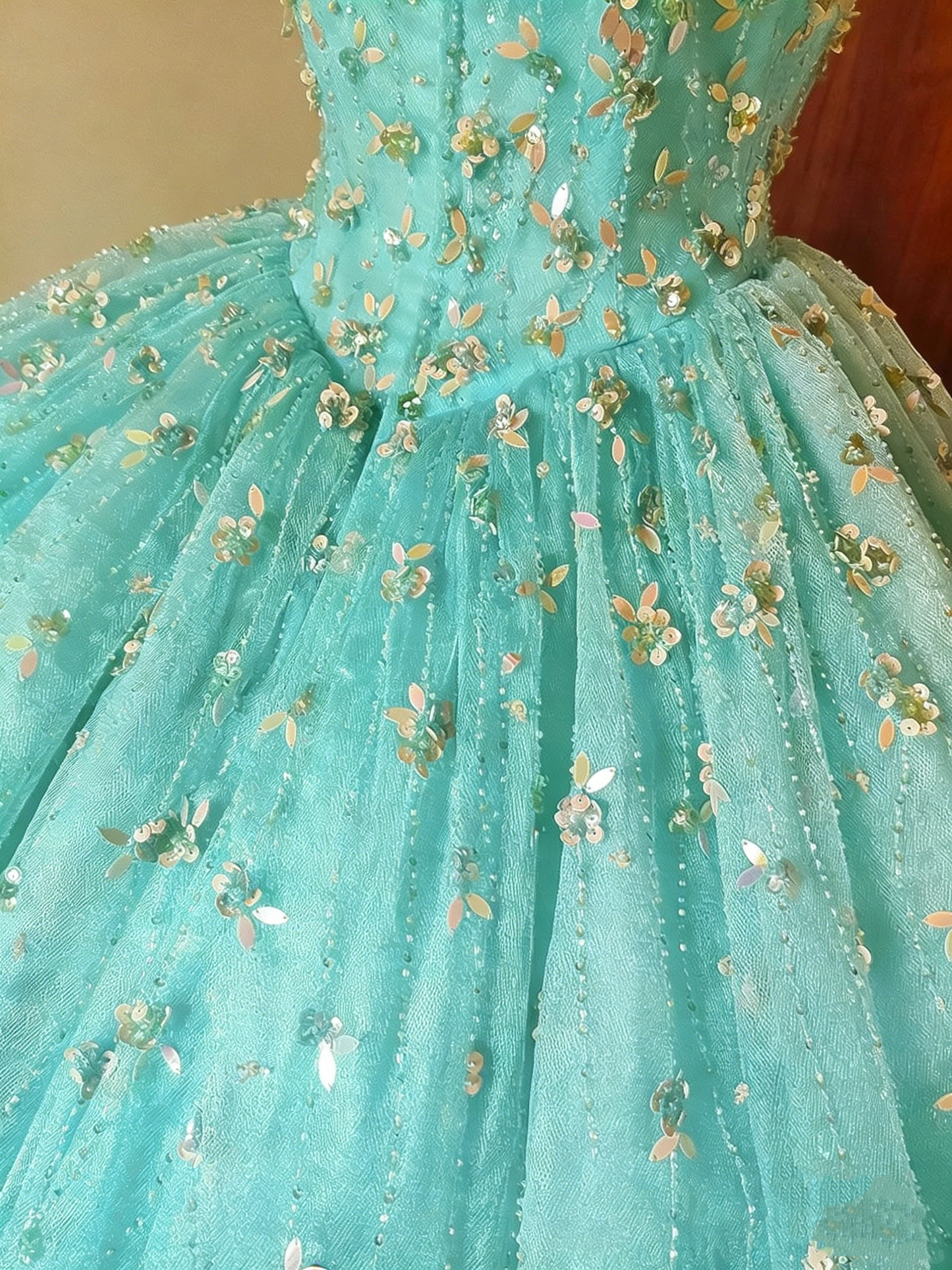 Sweet Prom Dress Crew Neck Tulle Pleated Ball Gown Evening Dress Sweet 16 Dress Birthday Party Outfits   D4085