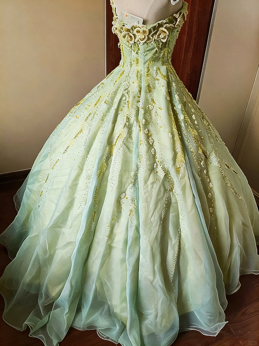 Charming Prom Dress One Shoulder Pleated Tulle Ball Gown Evening Dress Quinceanera Dress Birthday Party Outfits   D4087