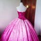 Stunning Prom Dress Strapless Pleated Ball Gown Evening Dress Quinceanera Dress Birthday Party Outfits   D4088