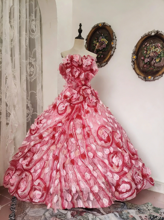 New Design Prom Dress Strapless Ball Gown Birthday Party Outfits Evening Dress Quinceanera Dress    D4090