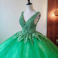 New Design Prom Dress V-neck Backless Pleated Tulle Ball Gown Birthday Party Outfits Evening Dress Sweet 16 Dress       D4093