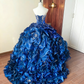 Gorgeous Prom Dress Blue Sweetheart Pleated Ball Gown Birthday Party Outfits Evening Dress Sweet 16 Dress      D4095