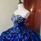 Gorgeous Prom Dress Blue Sweetheart Pleated Ball Gown Birthday Party Outfits Evening Dress Sweet 16 Dress      D4095